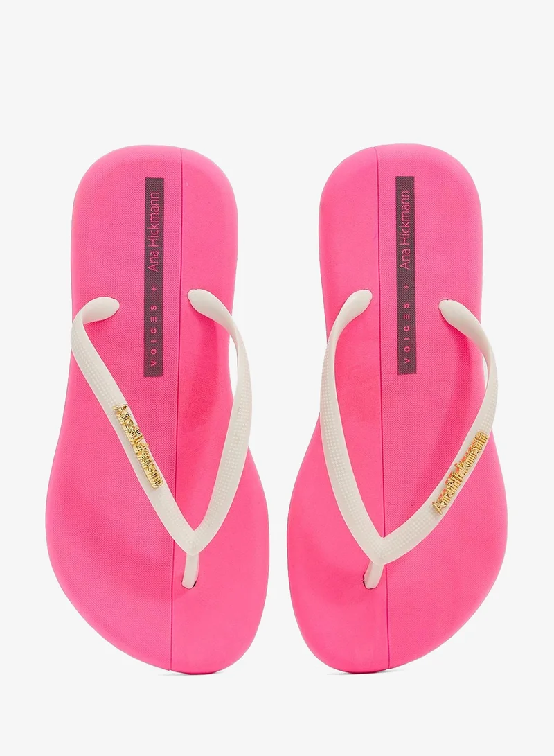 Voices Pink-Off White-Gold Boat Women'S Flip Flops With Matching Brand Design Strap - Pink/White for Women | Best Price UAE