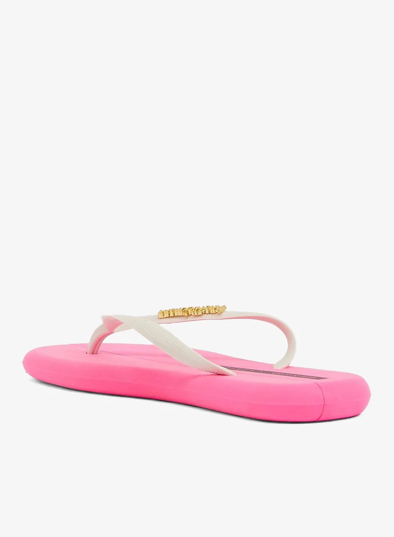 Voices Boat Women'S Flip Flops With Matching Brand Design Strap - Pink/White