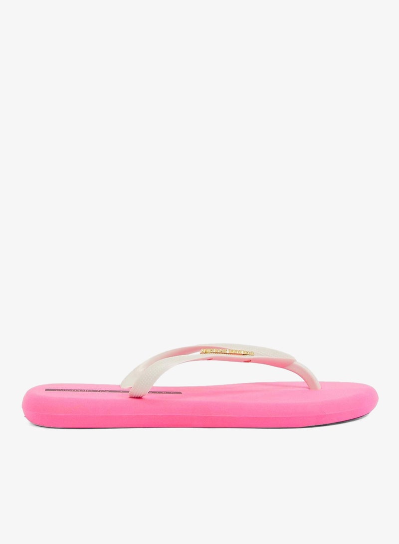 Voices Boat Women'S Flip Flops With Matching Brand Design Strap - Pink/White - Image 1