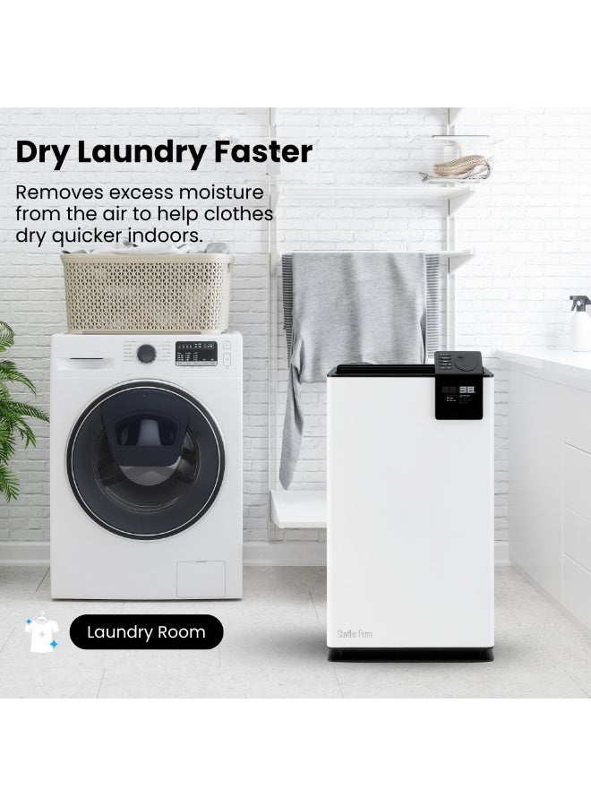 نموذج ستادلر Swiss Design Dehumidifier Ideal for Big Room 70sqm, Quiet Operation, 24H Digital Timer & Display, 5L Water Tank, Swing & Night Modes, Continuous Drainage (Albert)- 2 Years Warranty + Local Support - Image 4