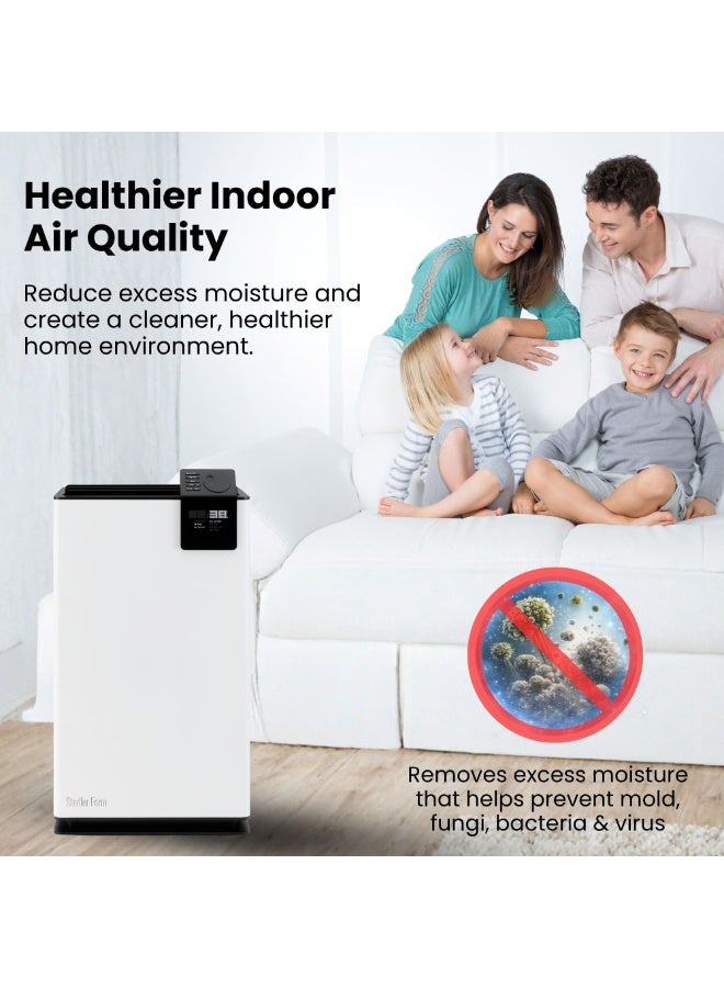 نموذج ستادلر Swiss Design Dehumidifier Ideal for Big Room 70sqm, Quiet Operation, 24H Digital Timer & Display, 5L Water Tank, Swing & Night Modes, Continuous Drainage (Albert)- 2 Years Warranty + Local Support - Image 3
