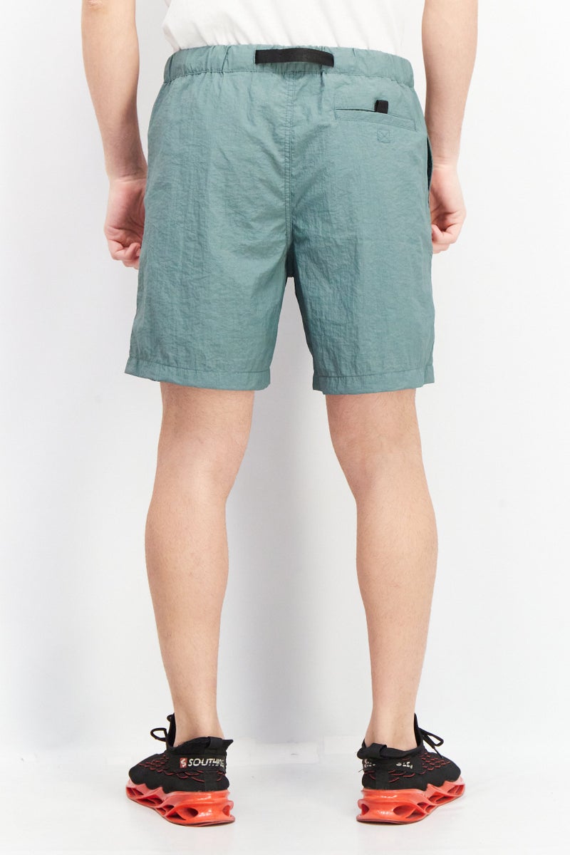 Celio Men Textured Side Pocket Buckle Closure Basic Shorts, Seafoam Green - Image 4
