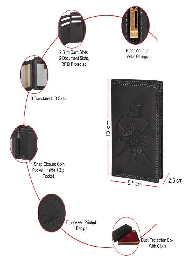 Sassora Premium Leather Printed Pattern Design RFID Large Notecase for Men - Image 3