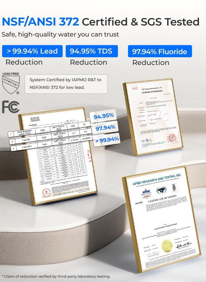 Waterdrop فلتر مياه عكسي على السطح CoreRO، نظام تنقية المياه العكسي على السطح، إبريق مياه نقية محمول، معتمد من NSF/ANSI 372، 3:1 نقية إلى تصريف، بدون تركيب، 6 مراحل، WD-C1S - Image 3