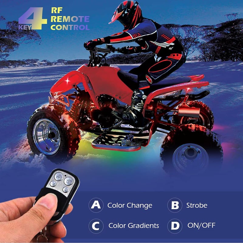 SHINIGHT 8 Pcs Motorcycle LED Light Kits, App Control Multicolor Waterproof Motorcycle LED Strip Lights with RF Remote, Music Sync & Multiple Scene Modes RGB LED Lights for Motorcycles - Image 4