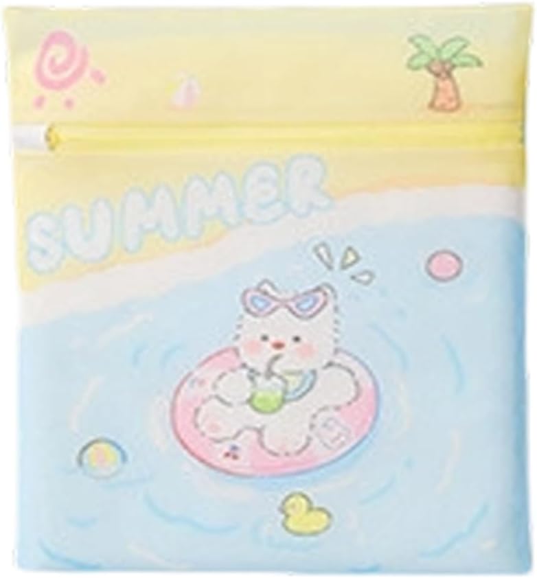 حقيبة الغسيل ذات جرو السباحة الملون بسحاب واقي الملابس المضاد للتشوه منظف الشبكة - Image 2