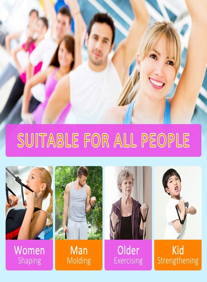 TOCO FREIDO Single Resistance Bands, Workout Bands with Handles and The Exercise Bands with Door Anchor, Suitable for Resistance Training, Physical Therapy, Home Workouts, Boxing Training (Puplle(10-15lbs)) - Image 5