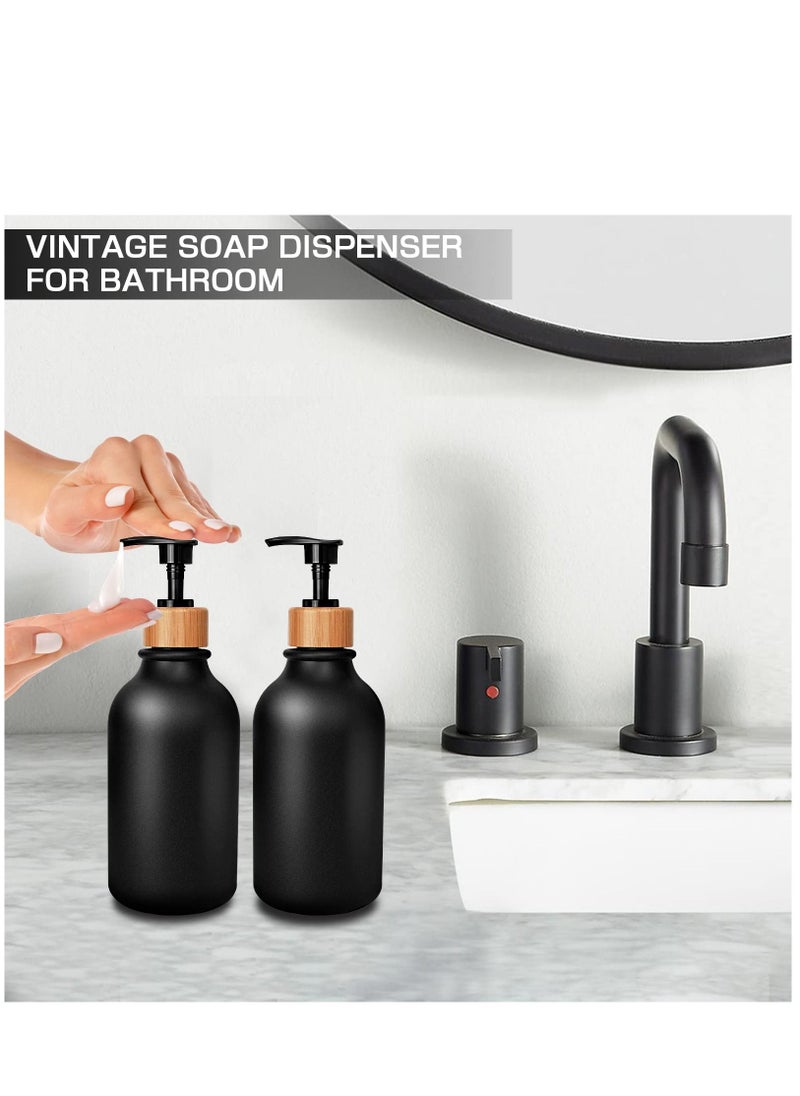 Arabest - Black Bathroom Accessory Set 8 Piece Set, Includes Wastebasket, Soap Dispenser & Toothbrush Holder Set, Soap Dish, Cotton Ball & Cotton Swab Holder, Toilet Brush & Brush Holder - Image 1
