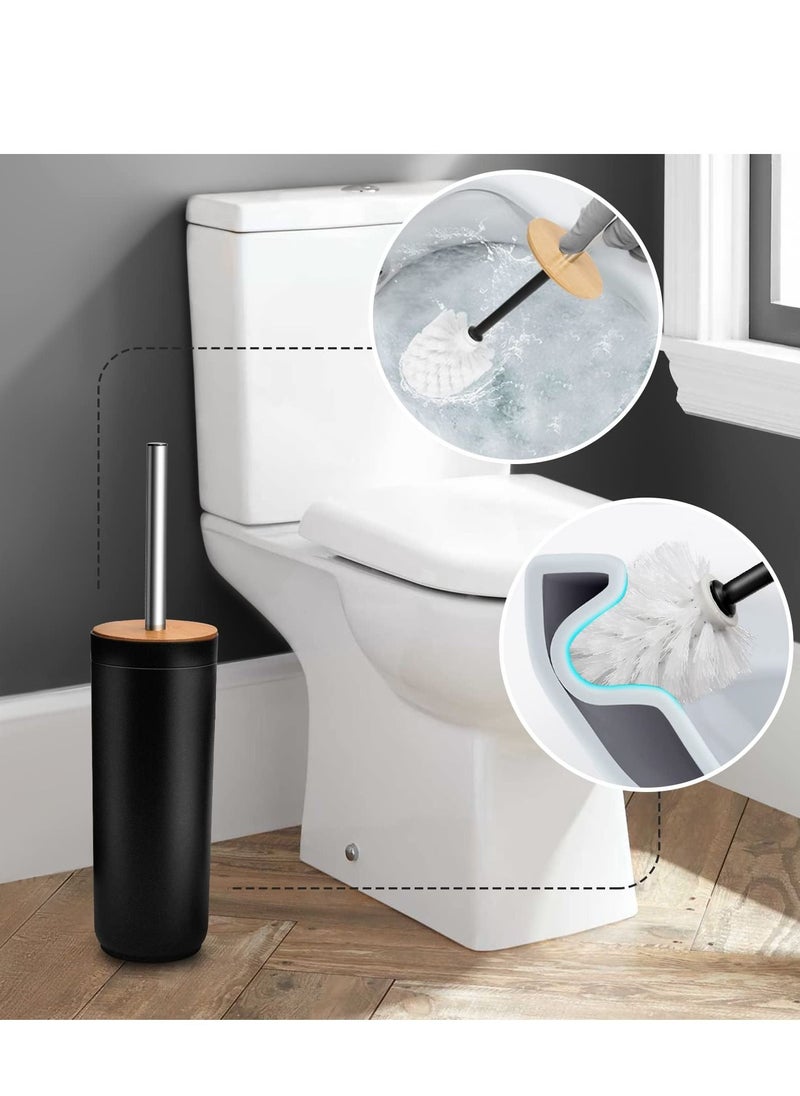 Arabest - Black Bathroom Accessory Set 8 Piece Set, Includes Wastebasket, Soap Dispenser & Toothbrush Holder Set, Soap Dish, Cotton Ball & Cotton Swab Holder, Toilet Brush & Brush Holder - Image 1