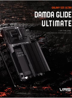 VRS Design Damda Glide Ultimate Samsung Galaxy S25 ULTRA Case Cover Wallet with Semi Automatic Credit Card Holder Slot [4 Cards] & Camera Lens Protector Kickstand - Khaki  - Image 3