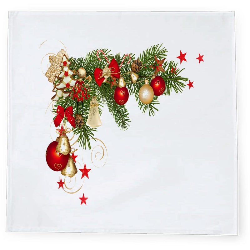 Khakee 6 Pcs Christmas Theme Silk Table Napkins 10x 10 for Xmas Decoration Christmas OrnamentsChristmas Giftxmas21672 - Image 3
