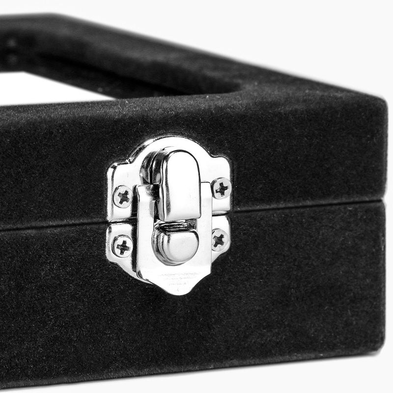 EONGOA Jewelry Box Rings Organizer Tray 7 Slots Velvet Jewelry Earring Storage Box With Transparent Lid Jewelry Display Case for Girls Women (Black) - Image 5