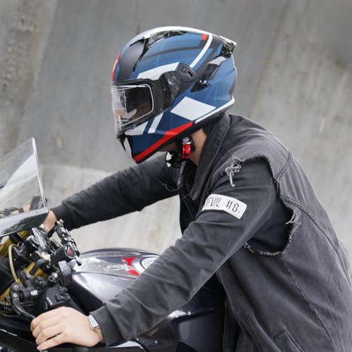 VCOROS Full Face Motorcycle Helmet X9 with Inner Sun Visor DOT Approved Motorbike Moto Street Bike Racing Helmet(Storm Red, M) - Image 5