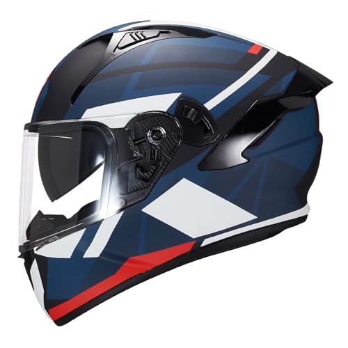 VCOROS Full Face Motorcycle Helmet X9 with Inner Sun Visor DOT Approved Motorbike Moto Street Bike Racing Helmet(Storm Red, M) - Image 1