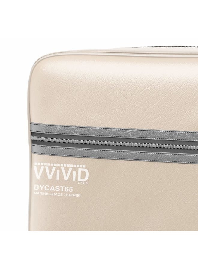 VViViD Oyster Beige Weatherproof Faux Leather Finish Marine Vinyl Fabric (5ft x 54") - Image 3