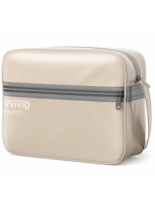 VViViD Oyster Beige Weatherproof Faux Leather Finish Marine Vinyl Fabric (5ft x 54") - Image 4