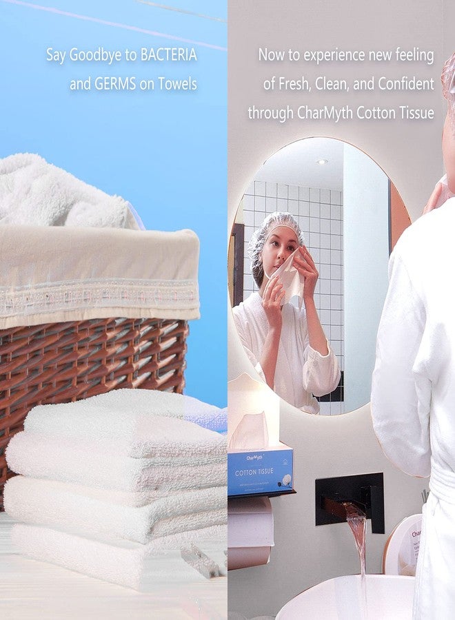 Charmyth Extra Thick Disposable Face Towel, Disposable Makeup Removing Wipes, 100% USA Cotton and 100% Organic & Cruelty Free, Lint-Free Cotton Tissues for Sensitive Skin - Image 5