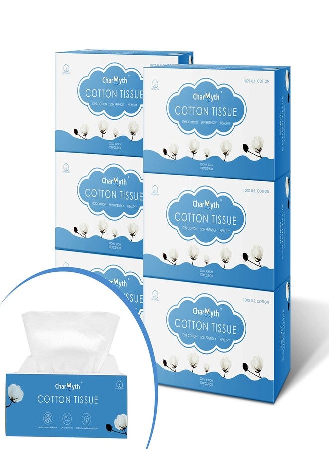 Charmyth Extra Thick Disposable Face Towel, Disposable Makeup Removing Wipes, 100% USA Cotton and 100% Organic & Cruelty Free, Lint-Free Cotton Tissues for Sensitive Skin - Image 1