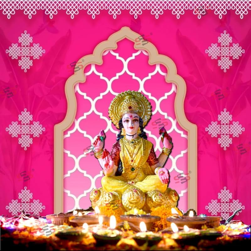 S2S قماش خلفية أرش موغو لتزيين البوجا التقليدي، قماش تزيين خلفية | قماش ستارة للمهرجانات والفعاليات والمناسبات - (5 × 5 قدم) - Image 3