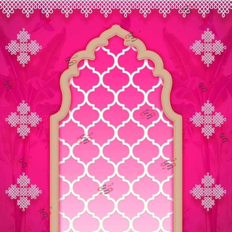 S2S قماش خلفية أرش موغو لتزيين البوجا التقليدي، قماش تزيين خلفية | قماش ستارة للمهرجانات والفعاليات والمناسبات - (5 × 5 قدم) - Image 2