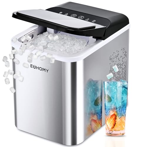 EUHOMY Nugget Ice Makers Countertop, Ready in 8 Mins, 35lbs/24H, Self-Cleaning, Portable Ice Maker Machine with Ice Scoop & Basket, Sonic Ice Maker with Chewable Pellet Ice for Home/Party/RV/Camping - Image 1