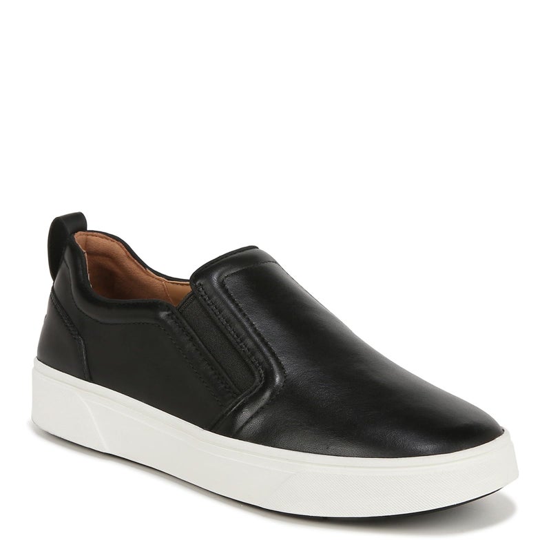 Vionic Women's Sneaker Kimmie Perf- Comfortable Slip Ons That Includes a Built-in Arch Support Black Leather 5 Wide - Image 4
