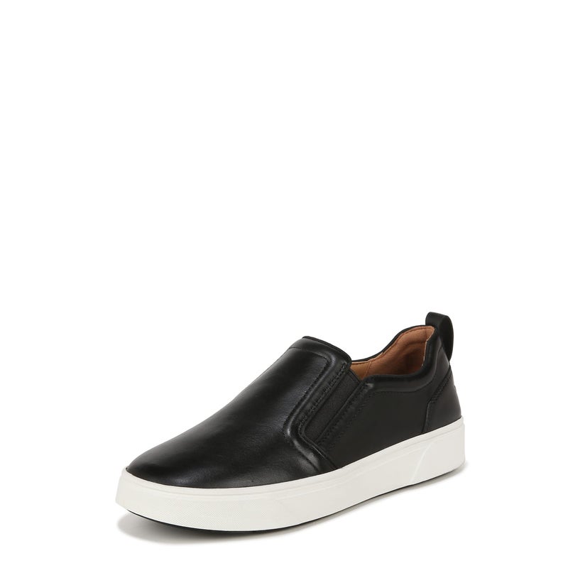 Vionic Women's Sneaker Kimmie Perf- Comfortable Slip Ons That Includes a Built-in Arch Support Black Leather 5 Wide - Image 1