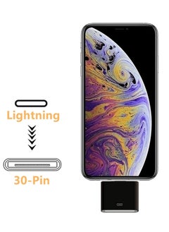 Ntech محول Lightning 30-Pin من NTECH [معتمد من M-F-i]، عبوة واحدة من موصلات الشحن والمزامنة من 8 سنون ذكر إلى 30 سنون أنثى متوافقة مع iPhone 12/11/X/8/7/6P/5S/4S/4/3/3G، iPad (ليس صوتًا) (أسود)  - Image 4