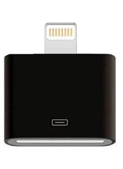 Ntech محول Lightning 30-Pin من NTECH [معتمد من M-F-i]، عبوة واحدة من موصلات الشحن والمزامنة من 8 سنون ذكر إلى 30 سنون أنثى متوافقة مع iPhone 12/11/X/8/7/6P/5S/4S/4/3/3G، iPad (ليس صوتًا) (أسود)  - Image 1