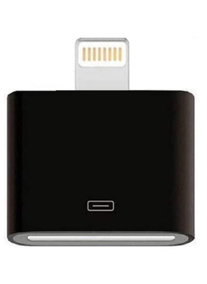 Ntech محول Lightning 30-Pin من NTECH [معتمد من M-F-i]، عبوة واحدة من موصلات الشحن والمزامنة من 8 سنون ذكر إلى 30 سنون أنثى متوافقة مع iPhone 12/11/X/8/7/6P/5S/4S/4/3/3G، iPad (ليس صوتًا) (أسود)  - Image 1