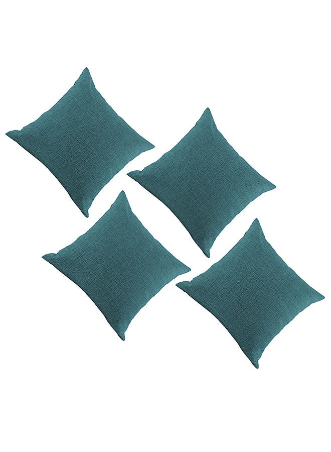 In-House Set of 4 Pieces Square Linen Decorative Cushion with Solid Design and Elegant Colors - Image 3