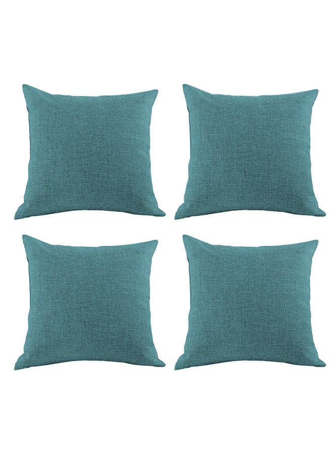 In-House Set of 4 Pieces Square Linen Decorative Cushion with Solid Design and Elegant Colors - Image 2