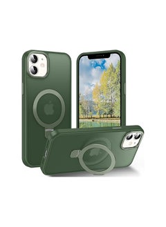 Case for iPhone 11 Shockproof Magnetic Phone Case Cover with Ring Stand, [10 FT Drop Protection] [Velvety Touch] Slim Translucent Matte Back Shockproof Compatible with MagSafe Wireless Charger