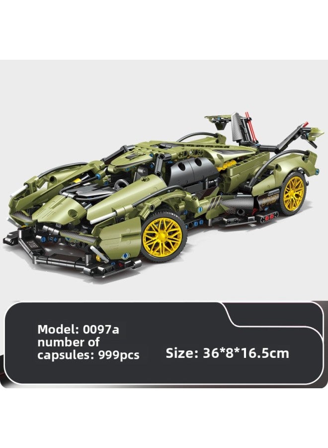 Compatible With LEGO Bricks Cyberpunk 911 Lambo Star Gini Sports Car Children's Toy Remote Control Car Model