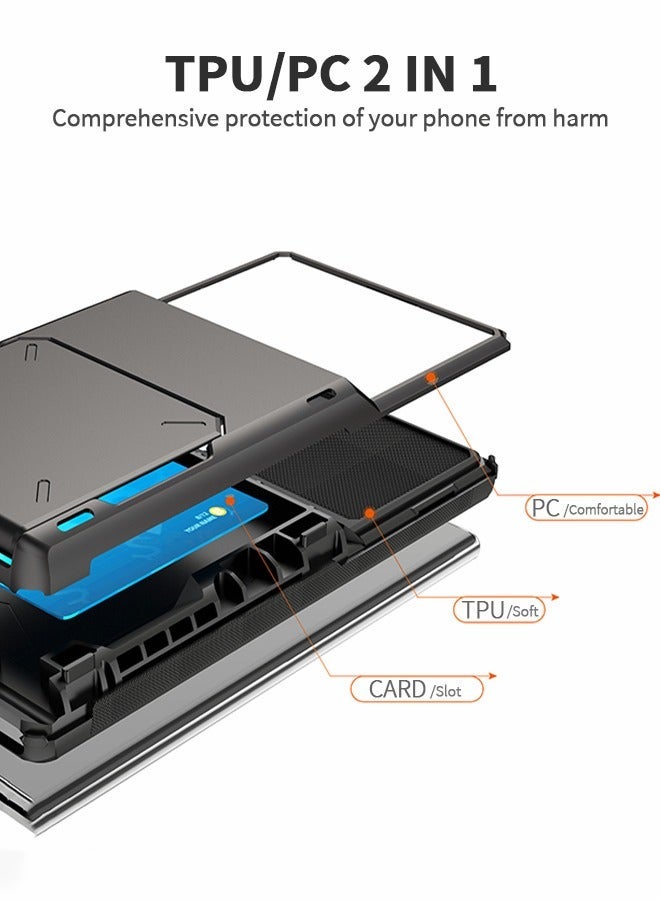GROIC Compatible with IPhone 14MAX 6.7 Inch Case 5G Wallet Cover 5-Card ID Slot Credit Card Flip Hidden Pocket Dual Layer Hybrid TPU Bumper Armor Protective Hard Shell Back  - Image 4