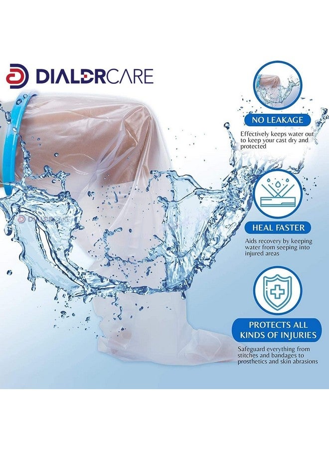 DIALDRCARE غطاء جبيرة مقاوم للماء للبالغين من DIALDRCARE، ضمادات قابلة لإعادة الاستخدام، واقي جاف للاستحمام (واقي جبيرة الساق)  - Image 4