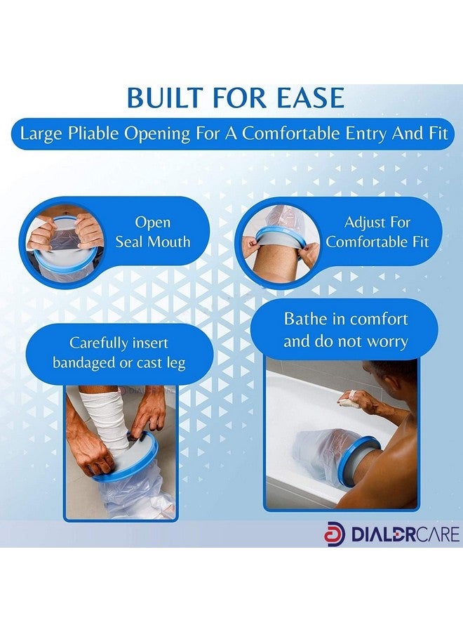 DIALDRCARE غطاء جبيرة مقاوم للماء للبالغين من DIALDRCARE، ضمادات قابلة لإعادة الاستخدام، واقي جاف للاستحمام (واقي جبيرة الساق)  - Image 3