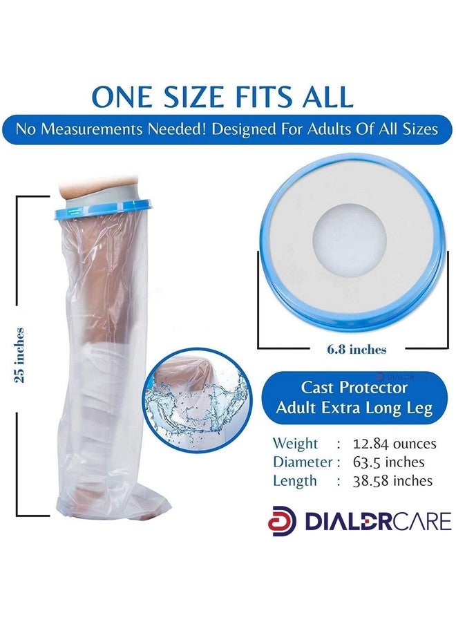 DIALDRCARE غطاء جبيرة مقاوم للماء للبالغين من DIALDRCARE، ضمادات قابلة لإعادة الاستخدام، واقي جاف للاستحمام (واقي جبيرة الساق)  - Image 2