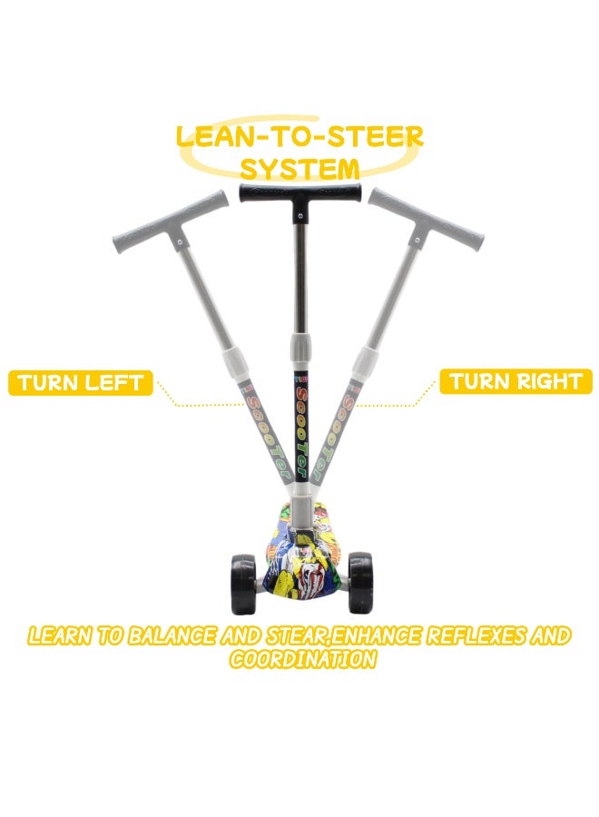 EASY FUTURE LED PU Wheels & Rear Brake Kick Scooter for Kids with Foldable & Height Adjustable Handle, Scooter for 3 to 8 Years Including Protective Gear - Image 4