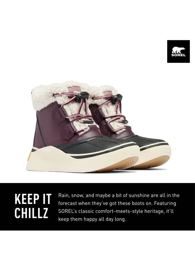 SOREL Children's Out N About lV Chillz Waterproof Boot, Epic Plum/Black, 5 Big Kid - Image 2