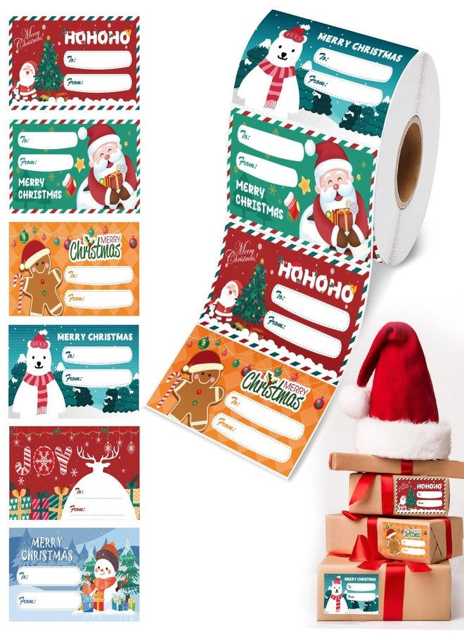 Sensrola 500 PCS Christmas Gift Tags, Christmas Name Tags Stickers, Self-Adhesive Labels for Presents, Bags, Boxes, Wrapping Paper Christmas Decorations - Image 1