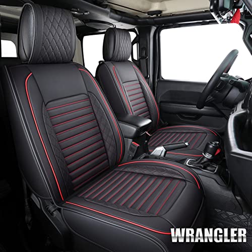 Aierxuan أغطية مقاعد جيب رانجلر Aierxuan مخصصة 2007-2024 4 أبواب JK JL روبكون EcoDiesel Unlimited Altitude Luminator Concept بيك أب شاحنة جلدية مقاومة للماء كاملة - Image 1