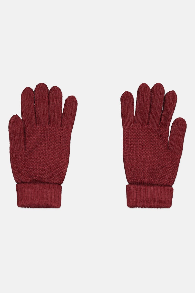 Rampage Women 1 Pair Knitted Gloves, Maroon - Image 2