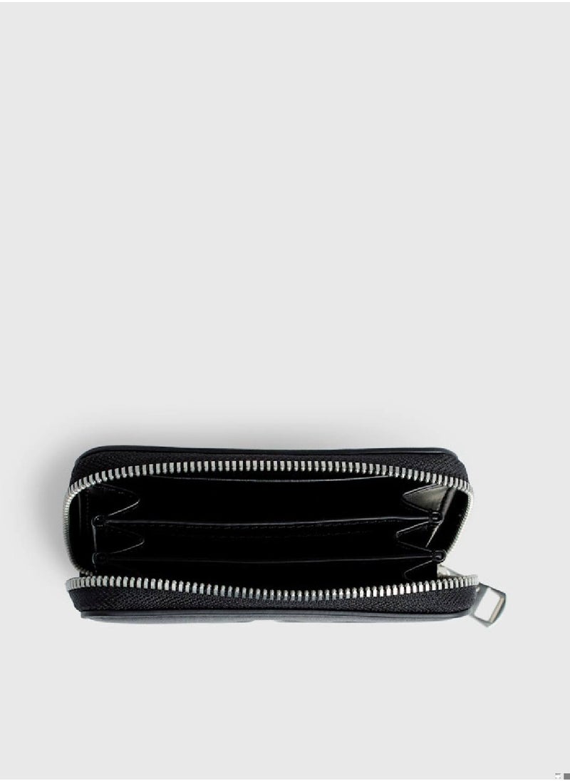 Calvin Klein Jeans - Women's RFID Logo Zip Around Wallet -  premium faux leather, Black - Image 1