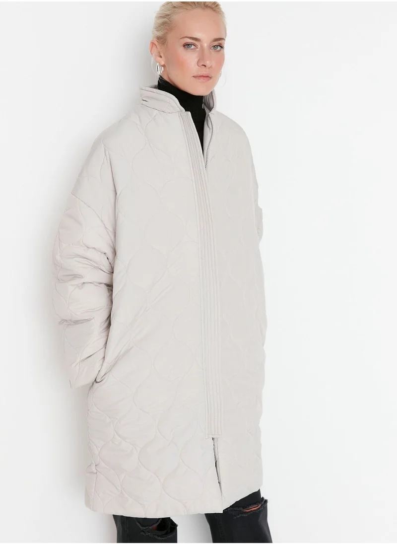 trendyol Quilted Longline Coat