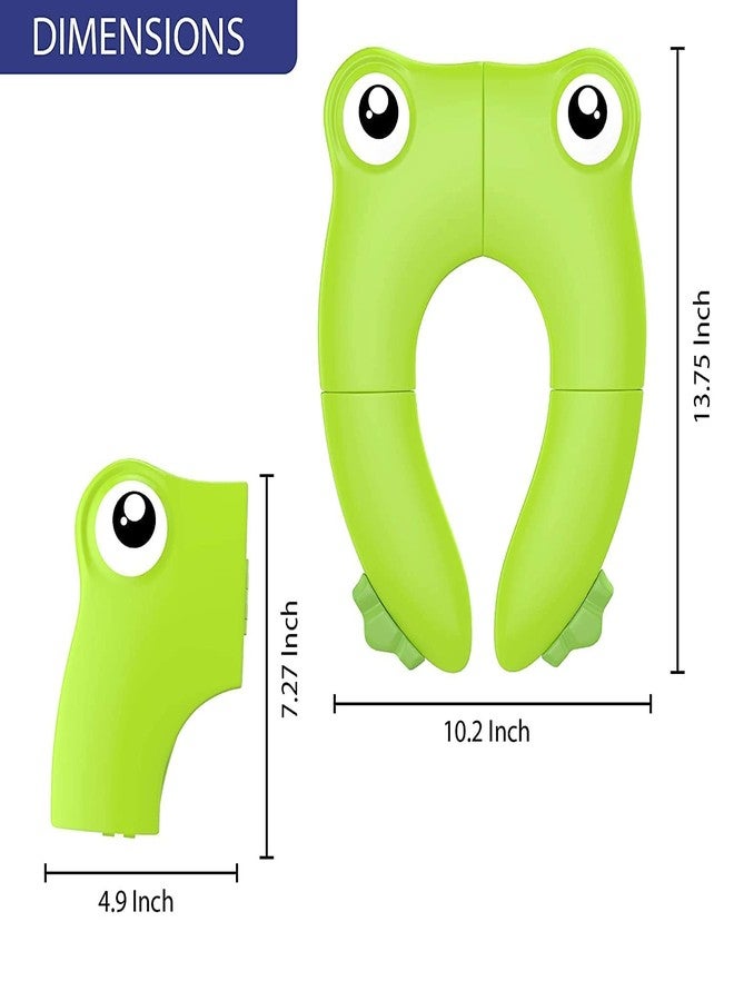 Kienlix Toilet Potty Training Seat Cover, Travel Toilet Seat, Folding Non Slip Silicone Pads, Travel Portable Reusable Kids Toddlers Boys Girls, Carry Bag - pack of 1 (Green) - Image 2