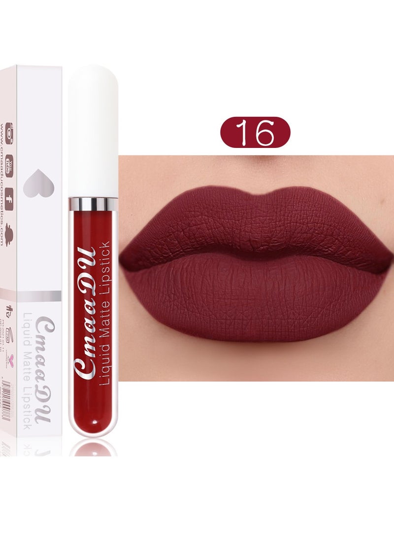 CmaaDu 1pc Liquid Lipstick Lip Gloss, Waterproof Nude Lipstick, Non Fade Long Lasting Color Matte, Natural Formula Hydrating Lip Liner Pens for Multiple Occasions, (Color Matte Lip Gloss_16) - Image 1