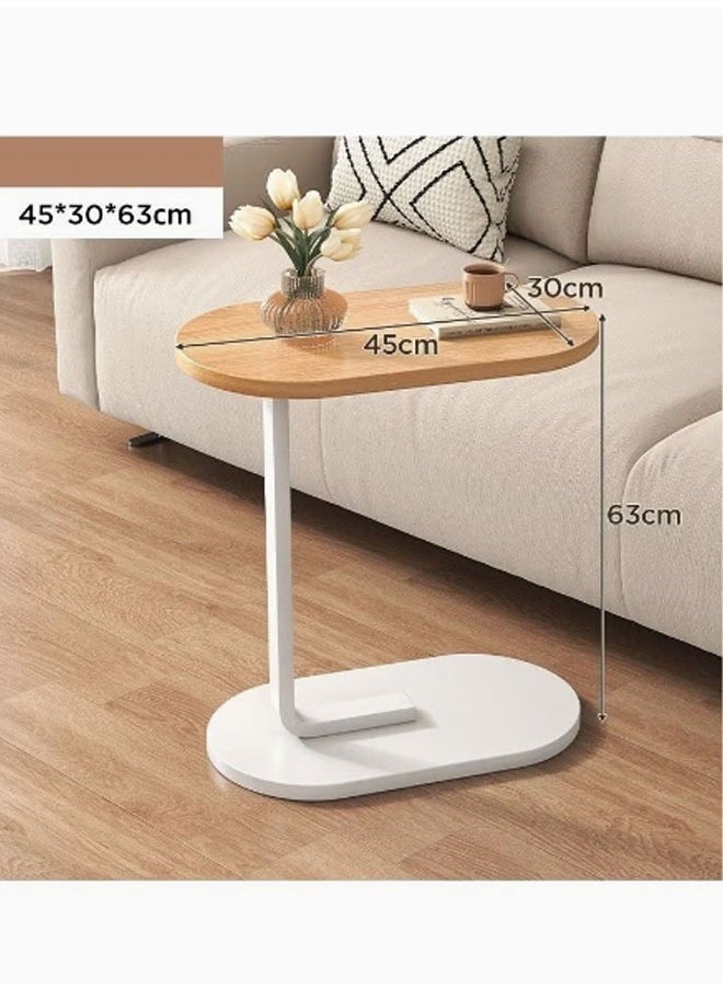 Arabest - C Shaped Side Table Coffee Table End Table Under Sofa Living Room Table Snack Laptop Holder Stable Metal Frame for Bedroom Office Sofa Bed Side Table Easy to assemble (WHITE) - Image 1