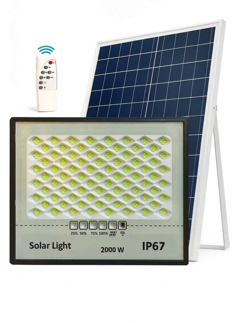 AL THURAYAT Solar Flood Light 2000W High Brightness with Separate Solar Panel – IP67 Waterproof Outdoor LED Light for Garden, Entrance & Yard - Image 3