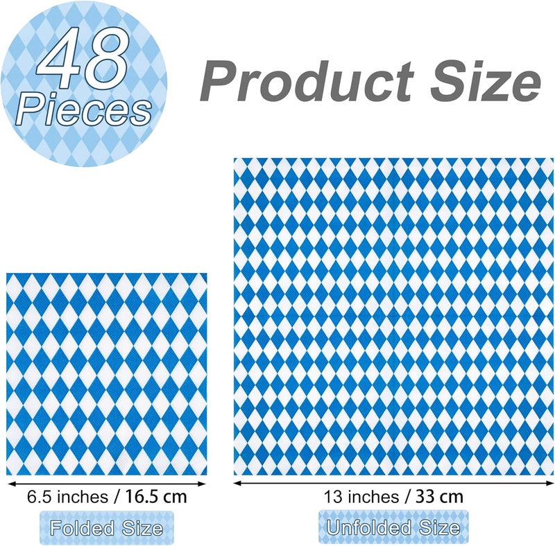 Aodaer 48 Pieces Oktoberfest Paper Napkins Disposable Oktoberfest Party Napkins Oktoberfest Cocktail Dinner Napkin Set 13" x 13" Unfolded Oktoberfest Tableware Napkins for Oktoberfest Party Supplies - Image 2